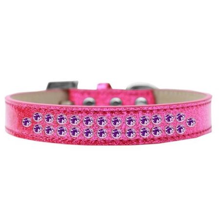 UNCONDITIONAL LOVE Two Row Purple Crystal Dog CollarPink Ice Cream Size 20 UN851360